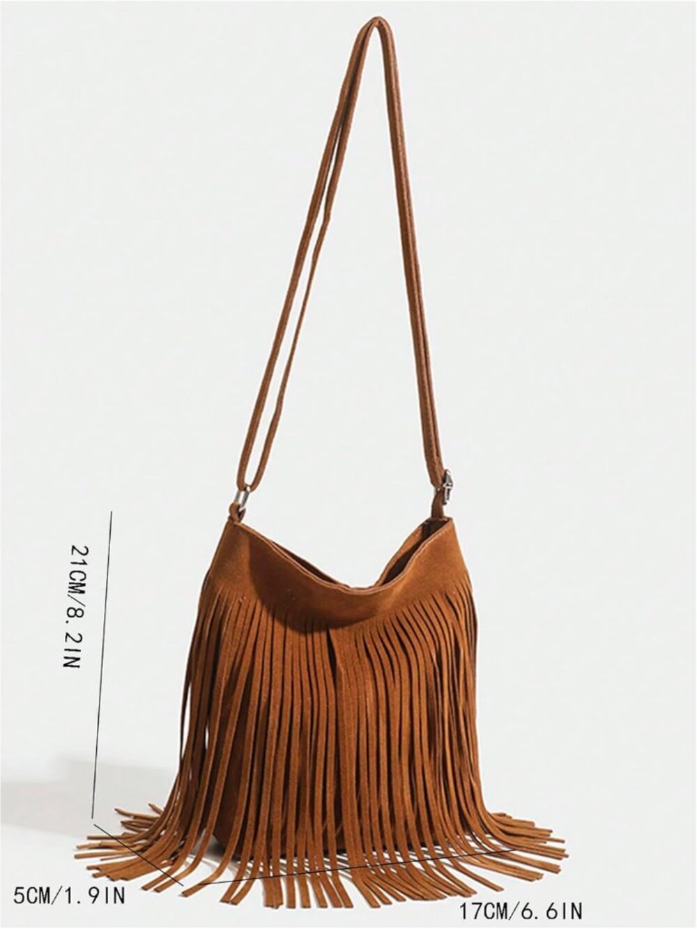 Women's Fringe Bags Adjustable Strap Tassel Crossbody Bags Hippie Western Purse - Picture 6 of 6